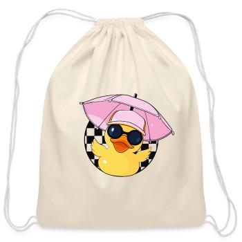 Ducks Rubber Duck Summer Beach Vacation - Cotton Drawstring Bag - natural - Front