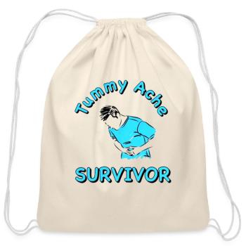 Tummy Ache Survivor - Cotton Drawstring Bag - natural - Front