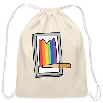 Rainbow Screenprinting Screen - Cotton Drawstring Bag - natural - Front