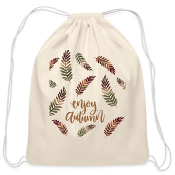 Pine tree leaves - Cotton Drawstring Bag - natural - Front