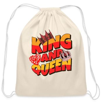 King and Queen Valentines Day - Cotton Drawstring Bag - natural - Front