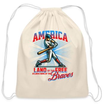 American Baseball - Cotton Drawstring Bag - natural - Front