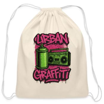 Urban Graffiti Pulse - Cotton Drawstring Bag - natural - Front