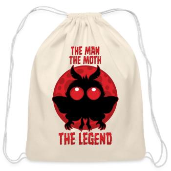 The Man, The Moth, The Legend - Mythical Mothman - Cotton Drawstring Bag - natural - Front