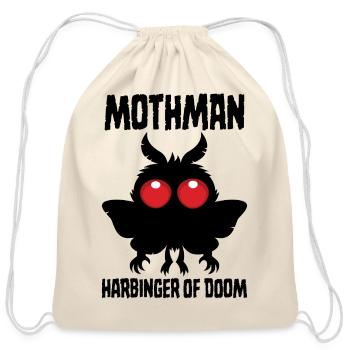 Mothman - Spooky Cute Harbinger Of Doom - Cotton Drawstring Bag - natural - Front