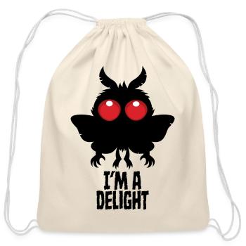 I'm A Delight Mothman Creepy Cute Cryptid - Cotton Drawstring Bag - natural - Front