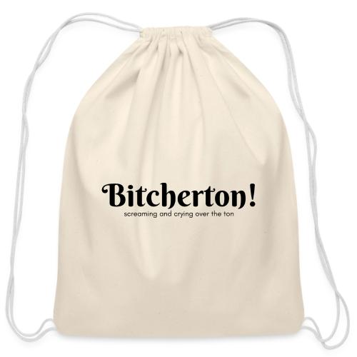 Bitcherton Logo Black - Cotton Drawstring Bag