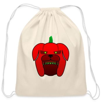 Pupper Oni - Cotton Drawstring Bag - natural - Front