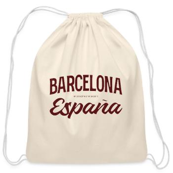 Barcelona Vintage Typography - Cotton Drawstring Bag - natural - Front