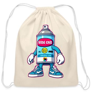 AI Spraypaint Can Man - Cotton Drawstring Bag - natural - Front