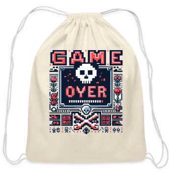 Game Over - Cotton Drawstring Bag - natural - Front