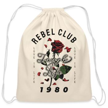 Rebel Rose Life 1980 - Cotton Drawstring Bag - natural - Front