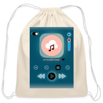 Favorite Song Cloud UI Graphic - Cotton Drawstring Bag - natural - Front