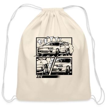 Toyota Supra MKIV - Cotton Drawstring Bag - natural - Front