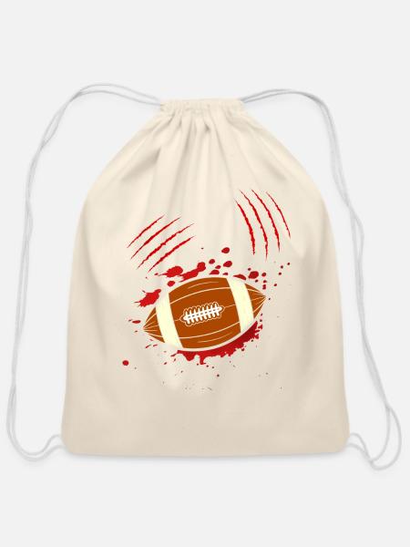 American Football Game Horror For Zombie - Cotton Drawstring Bag - natural