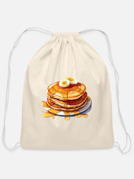 Banana Pancakes With Syrup - Cotton Drawstring Bag - natural