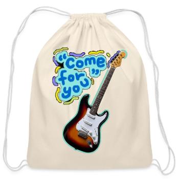 Neon Guitar Come For You - Cotton Drawstring Bag - natural - Front