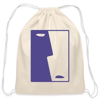 Face to Face. A Mirror image of Two personalities - Cotton Drawstring Bag - natural - Front