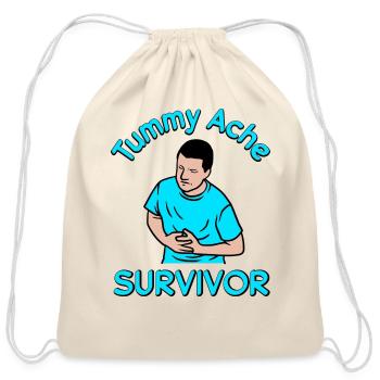 Vintage Tummy Ache Survivor - Cotton Drawstring Bag - natural - Front