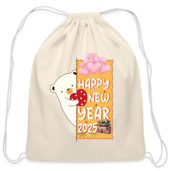 Happy New Year__2025 - Cotton Drawstring Bag - natural - Front