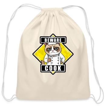 Funny cat - Cotton Drawstring Bag - natural - Front