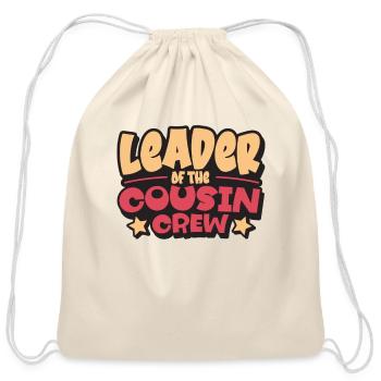 Leader Of the Cousin Crew - Cotton Drawstring Bag - natural - Front