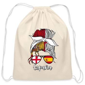 España Half Spanish Half English Girl Spain - Cotton Drawstring Bag - natural - Front