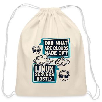 Dad What Are Clouds Made Of Full Stack Software - Cotton Drawstring Bag - natural - Front