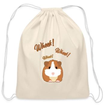 Wheek Cavy Caviidae Long Hair American Crested - Cotton Drawstring Bag - natural - Front