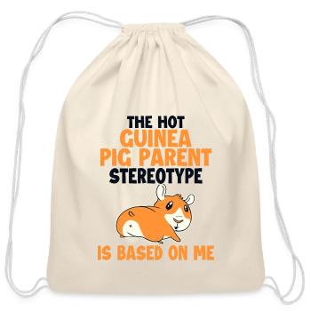 Hot Guinea Pig Parent Stereotype Cavy Caviidae - Cotton Drawstring Bag - natural - Front
