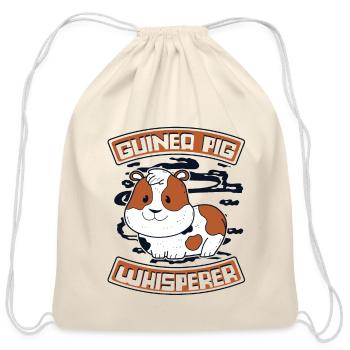 Guinea Pig Whisperer Cavy Caviidae Long Hair - Cotton Drawstring Bag - natural - Front