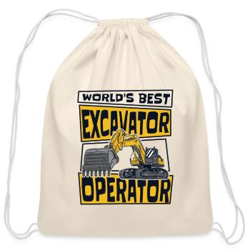 World's Best Excavator Operator Loader Excavator - Cotton Drawstring Bag - natural - Front