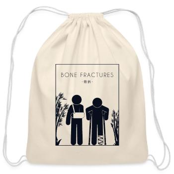 Bone Fractures Chinese Hanzi Broken Bone Bone - Cotton Drawstring Bag - natural - Front