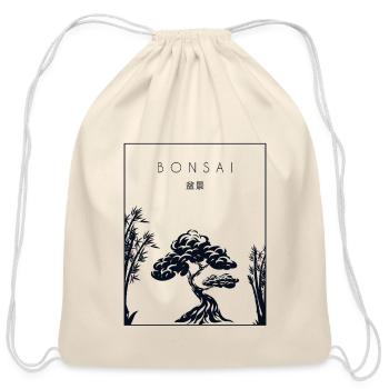 Bonsai Chinese Hanzi Penjing Indoor Bonsai - Cotton Drawstring Bag - natural - Front