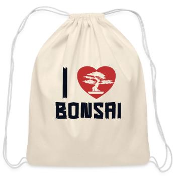 I love Bonsai Bonsai Pots Penjing Indoor Bonsai - Cotton Drawstring Bag - natural - Front