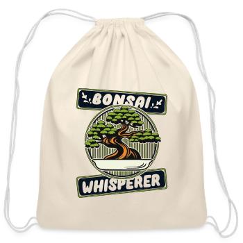 Bonsai Whisperer Bonsai Pots Penjing Indoor - Cotton Drawstring Bag - natural - Front