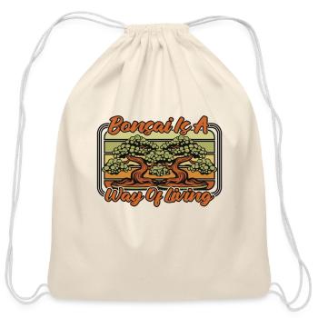 Bonsai Is A Way Of Living Penjing Indoor Bonsai - Cotton Drawstring Bag - natural - Front