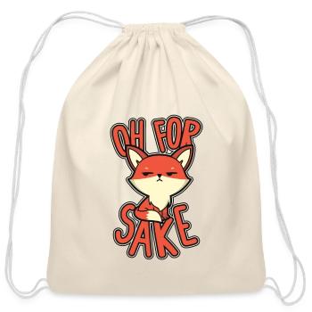 Oh For Sake Red Fox Canidae Caninae Fox Lover Fox - Cotton Drawstring Bag - natural - Front