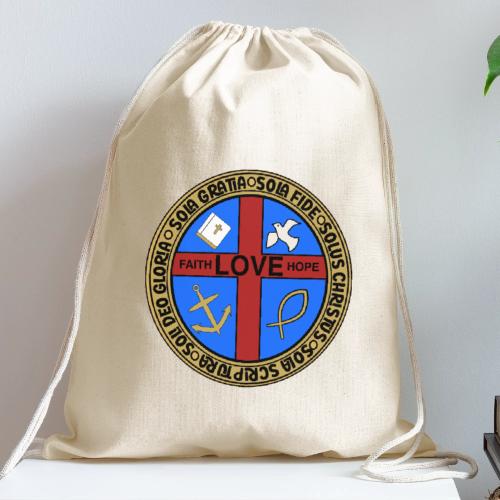 Five Solas Faith Hope Love Shirt–Christian Symbols - Cotton Drawstring Bag