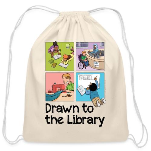 Drawn to the Library - Cotton Drawstring Bag