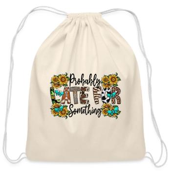 Probably Late For Something - Cotton Drawstring Bag - natural - Front