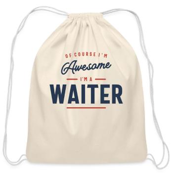 Waiter Job Profession - Cotton Drawstring Bag - natural - Front