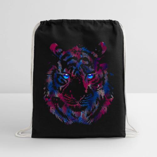 Tiger Head - Roaring Tiger - Tiger Face - Cotton Drawstring Bag