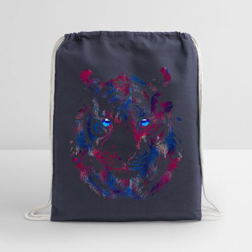 Tiger Head - Roaring Tiger - Tiger Face - Cotton Drawstring Bag