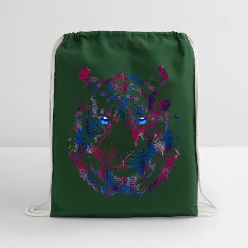 Tiger Head - Roaring Tiger - Tiger Face - Cotton Drawstring Bag