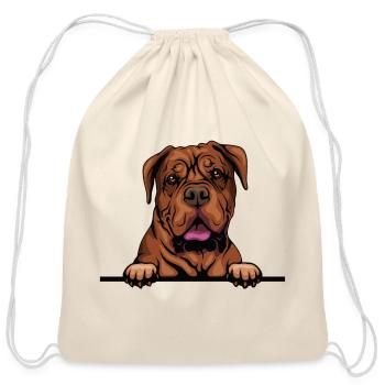 Bordeaux Great Dane Dog - Cotton Drawstring Bag - natural - Front