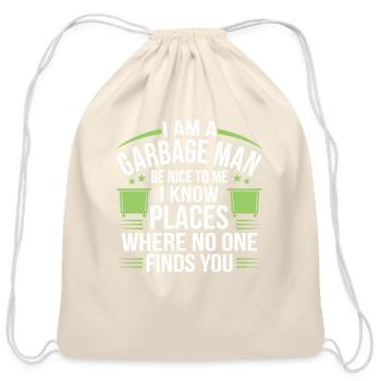 garbage man - Cotton Drawstring Bag - natural - Front
