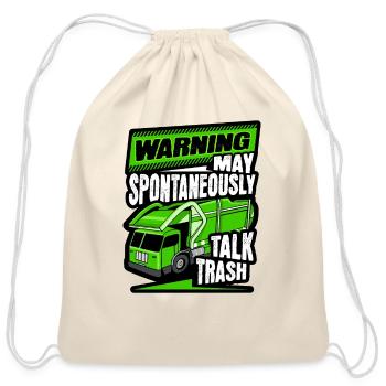 Garbage Truck Costume for a Garbage Guy - Cotton Drawstring Bag - natural - Front