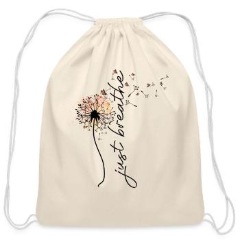 Just breathe sublimation - Cotton Drawstring Bag - natural - Front