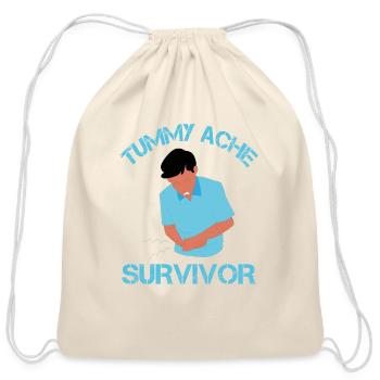 Tummy Ache Survivor - Cotton Drawstring Bag - natural - Front